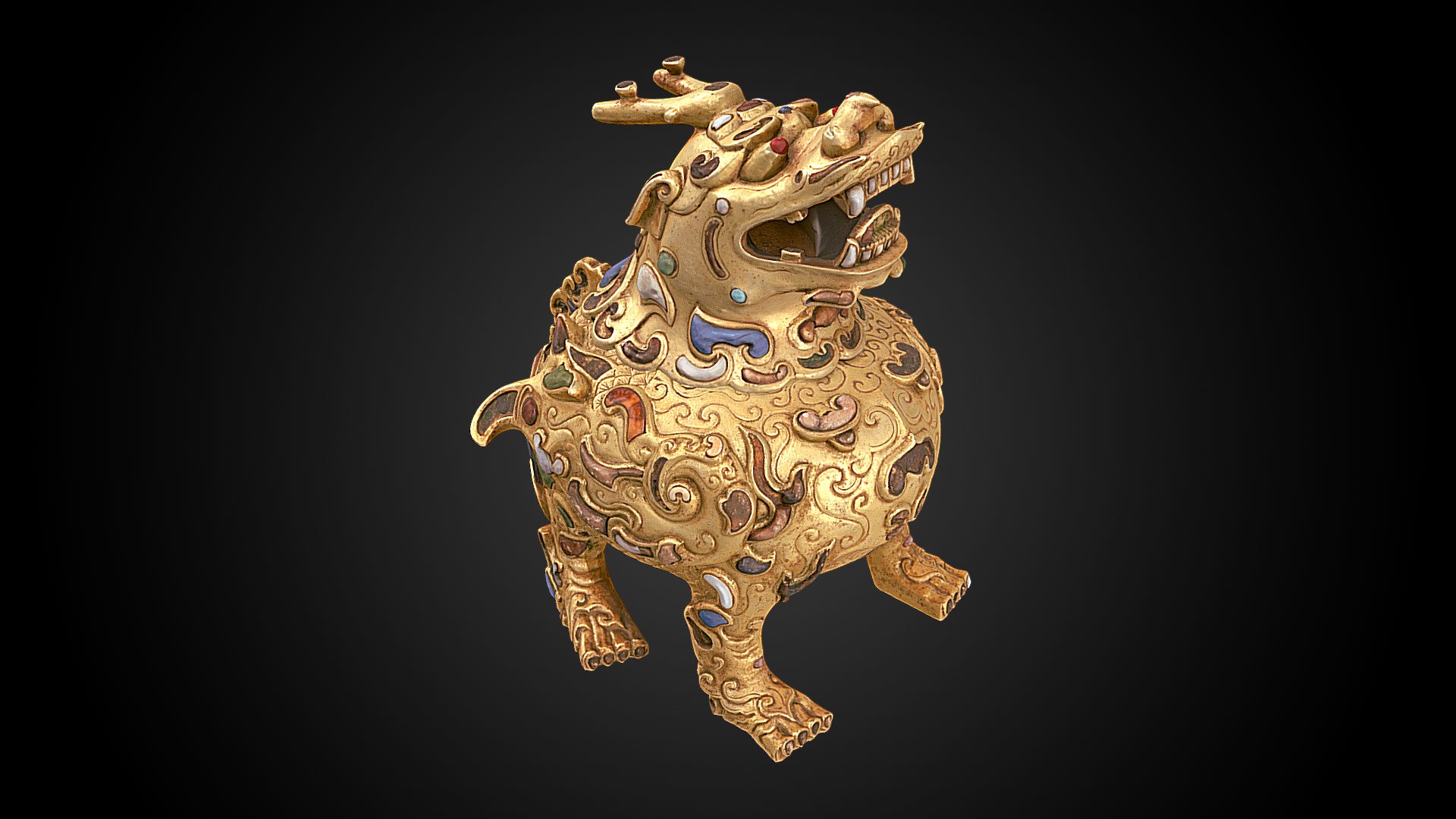 神话兽香炉，约公元1736-1795年