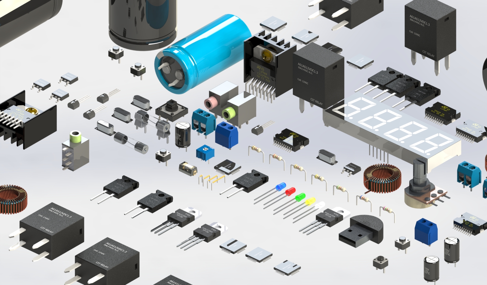 基本电子元件三维模型合集