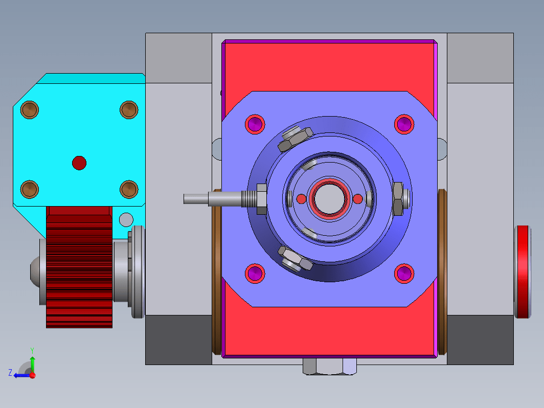 一款实用齿轮齿条旋转组件图纸下载_零部件模型图纸_传动部件图纸- 宏图网