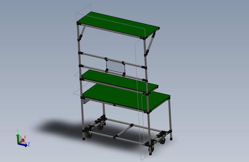 精益管工作台3d图纸车间作业工作台精益管流水线式工作台三维图纸图纸下载_五金工具图纸_五金配件图纸 - 宏图网