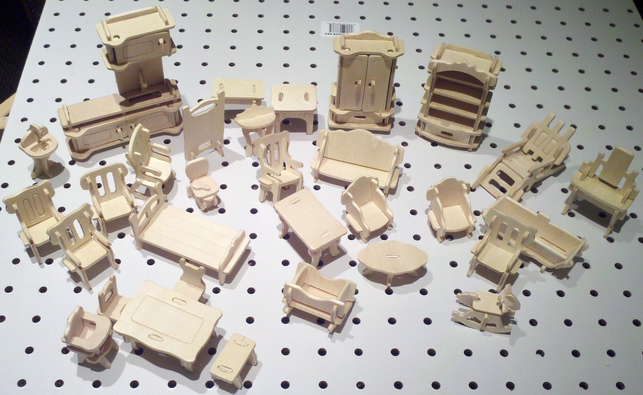 8款迷你家具玩具激光雕刻线切割工艺品3d立体拼图摆件CAD图纸