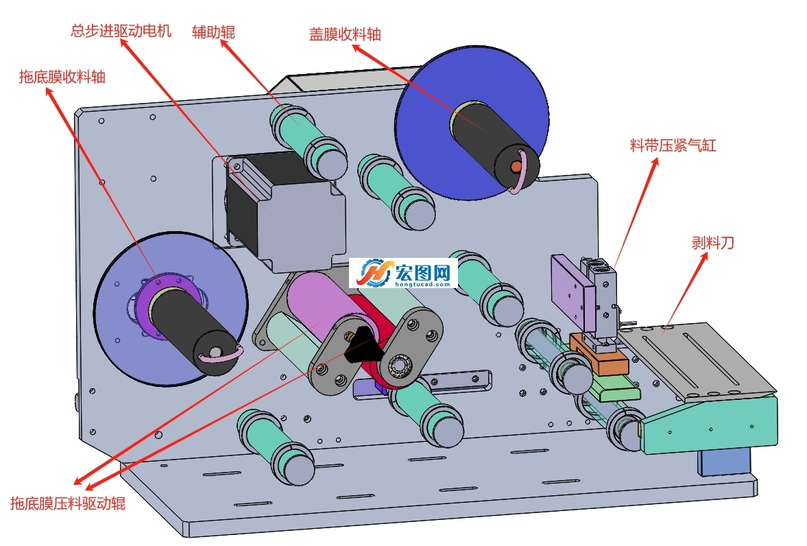 模切件剥料机供料器图纸下载_机械设备图纸_通用设备图纸 - 宏图网