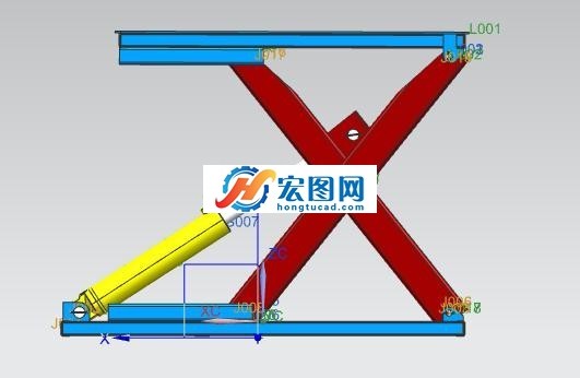 剪刀叉升降台UG模型图纸下载_零部件模型图纸_其他零部件模型图纸 - 宏图网
